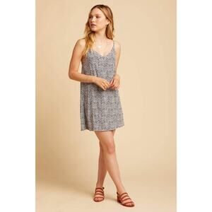 Lacausa Tan Black Leopard Print Sleeveless Mini Slip Dress Women's Size XS